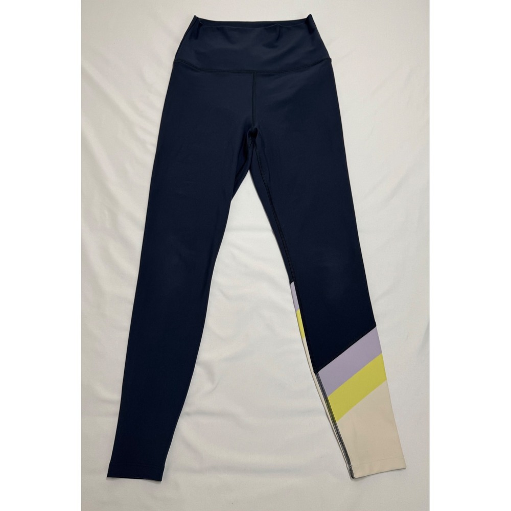 Peloton Womens XS Navy Blue Colorblock High Waisted Active Leggings Workout